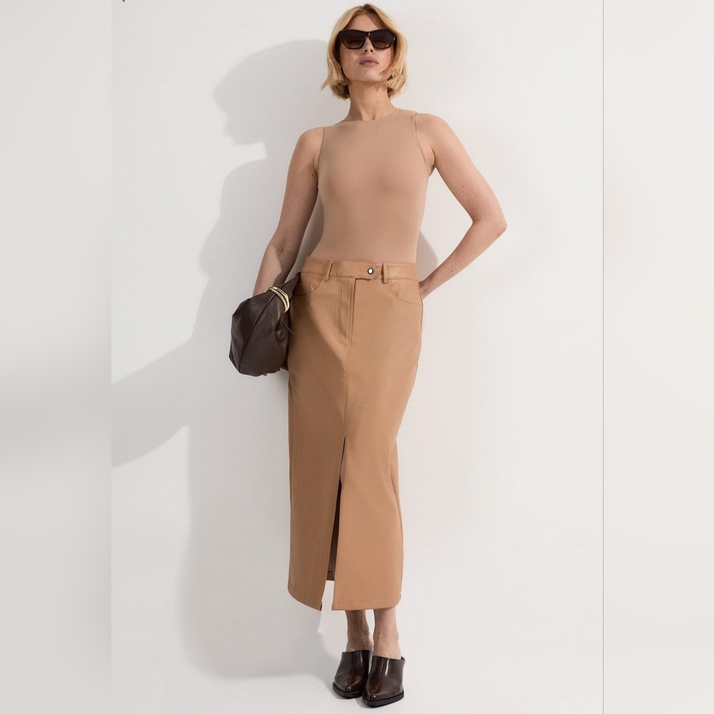 Karen Millen Tan Midi Skirt